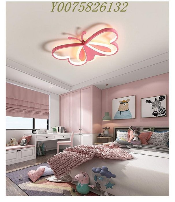 兒童房燈led吸頂燈簡約現代創意個性化臥室燈蝴蝶款男孩女孩房燈