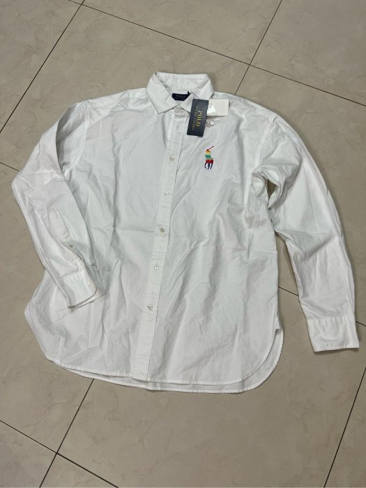 全新 正品POLO RALPH LAUREN  RL 女大人彩馬logo白襯衫尺寸8