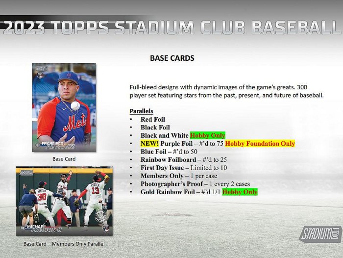 2023 MLB Topps Stadium Club棒球卡球場俱樂部Compact Hobby盒卡*全新