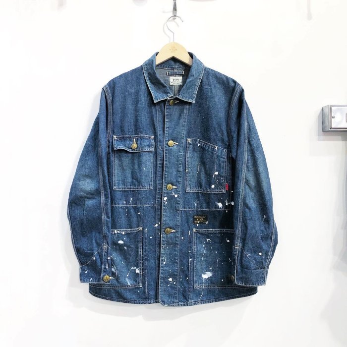 ご検討くださいwtaps 15AW RAILWAY JK サイズ カバーオール デニム ペンキ