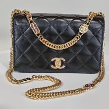 「活動促銷價」香奈兒 Chanel 23C 新款coco 口蓋包 琺瑯金幣鍊帶 羊皮 台灣購證 全新