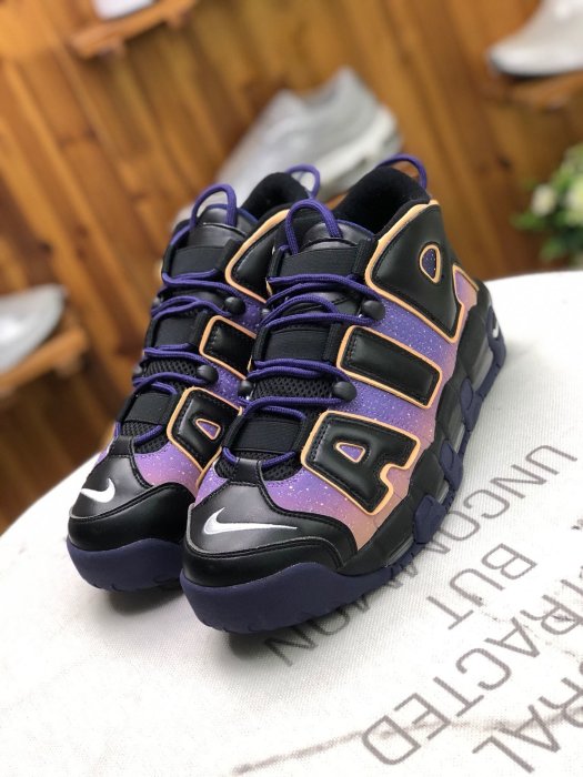 Nike AIR MORE UPTEMPO '96 UK 黑紫 皮蓬 大AIR 漸變色 籃球鞋 553546 018