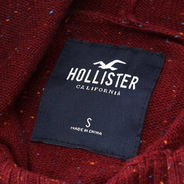 Hollister 酒紅 棕色 連帽針織上衣 550元