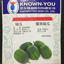 【野菜部屋~中包裝】K53 蘋果絲瓜種子20顆 , 短筒形 , 成果多 , 每包180元 ~