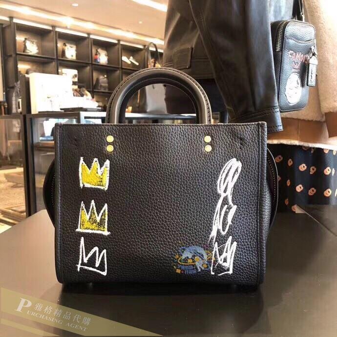 雅格精品代購 COACH 寇馳 C0307 ROGUE 25號手袋 塗鴉 手提包 藝術系列托特包 側背包  美國代購