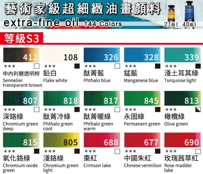 『ART小舖』SENNELIER 法國申內利爾 藝術家超細緻油畫顏料 40ml 等級3 單支