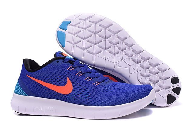 =CodE= NIKE FREE RN 3M反光透氣網赤足慢跑鞋(藍橘白)831508-401 無縫線輕量訓練 GD 男