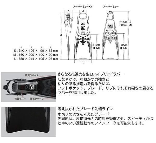 亞潮潛水Gull Super Mew XX 潛水蛙鞋推進力強彈性佳橡膠多色免運