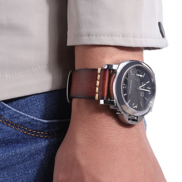 復古真皮錶帶 智能手錶錶帶 手工牛皮錶帶 18mm 20mm 22mm 24mm 適用CK華爲小米三星DW手錶錶帶