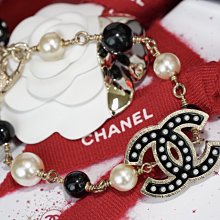 Chanel A86228 Bracelet 立體 CC 黑白珠飾手鍊 現貨