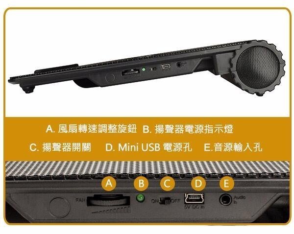 全新 出清價 LEPA S17 筆電 散熱底座+外放喇叭/14cm 靜音風扇/金屬網/筆電散熱座/散熱墊 適用17吋筆電