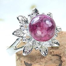 珍珠林~8m/m南美石戒指~紫紅色花心雙層花瓣鑽(內徑16mm、套組有墜子、耳環、戒指) #793+13