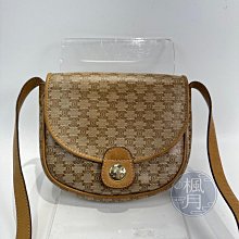 【一元起標 04/25】CELINE 思琳 VINTAGE 棕色 小馬鞍 斜背包 肩背包 側背包 滿版LOGO 復古款