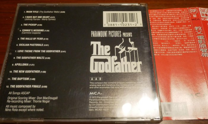 The Godfather 教父電影原聲帶 美國版