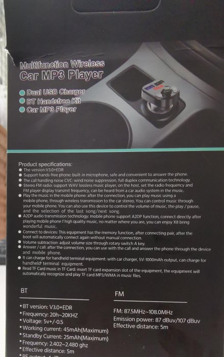 X8 car mp3 player 車用藍牙MP3 FM發射器