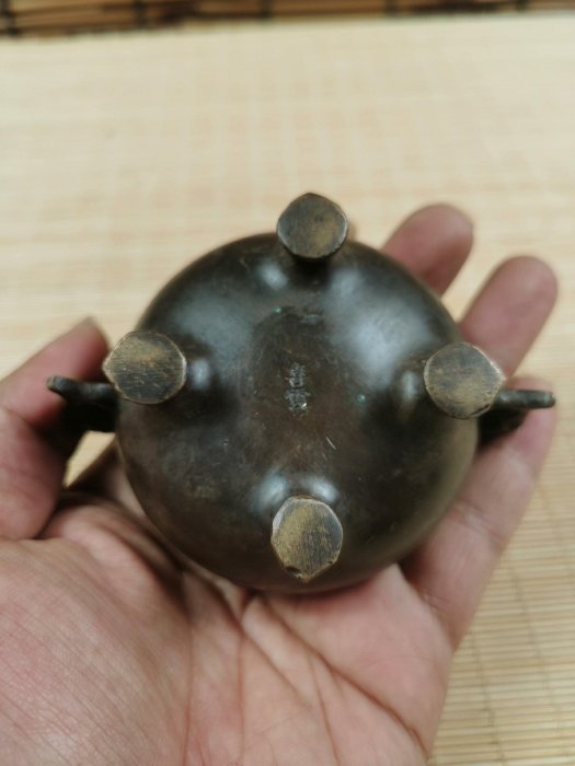 日本回流銅制擺件茶道具香爐二手舊物品相如圖重5