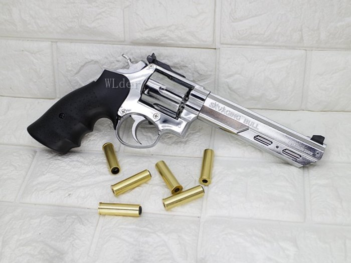 [01] iGUN 6吋 左輪 手槍 瓦斯槍 銀 + 12KG 威猛瓦斯 (左輪槍BB槍BB彈玩具槍瓦斯槍空氣槍6寸模型