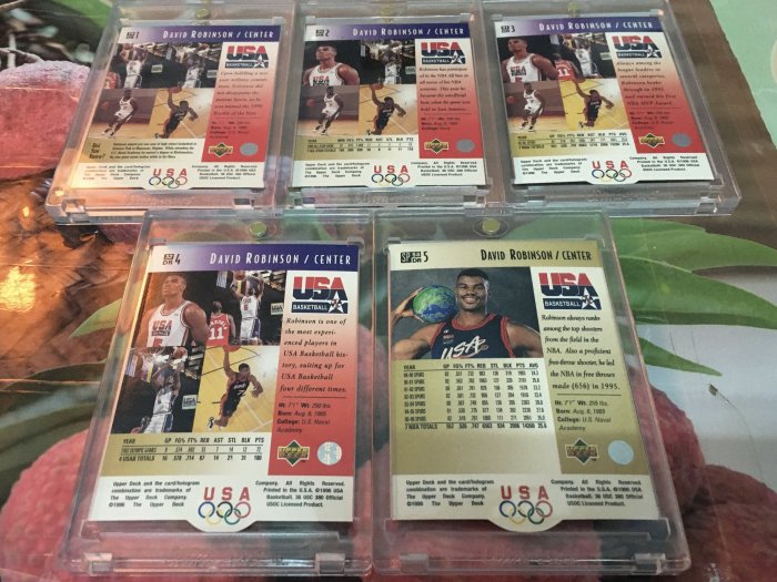 1996 USA奧運金牌特輯 馬刺海軍上將『D.ROBINSON』經典好卡5張