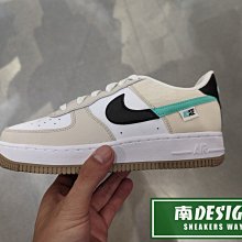 南🔥2022 8月 NIKE AIR FORCE 1 LE GS 拼接 復古 休閒 女款 燕麥 黑DX6062-101