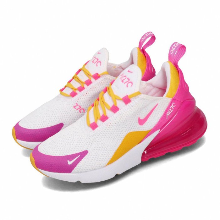 =CodE= NIKE W AIR MAX 270 針織透氣網無縫線慢跑鞋(白桃紅黃) CI1963-166 氣墊 女