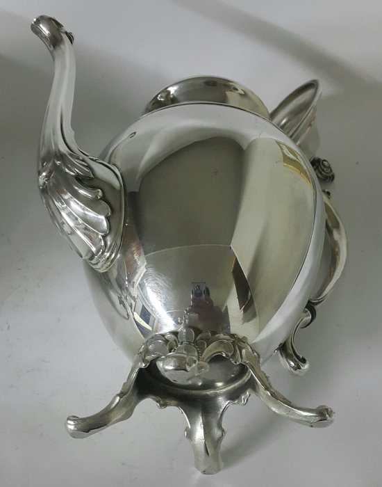 372高檔歐美鍍銀壺WM Rogers Elegant Ornate Silver-Plate Teapot