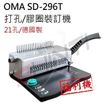 【福利品】德國製 OMA SD-296T 21孔手動活頁打孔/膠環裝訂機 外觀瑕疵