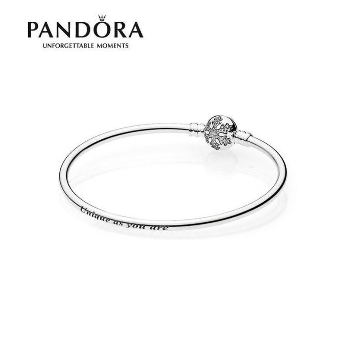 美國帶回 專櫃正品 潘朵拉 Pandora 聖誕節 限定 雪花 鑲鑽 水鑽 手環 硬環 首飾 飾品