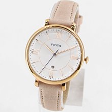 現貨 可自取 FOSSIL ES3988 手錶 36mm 玫瑰金 粉色錶帶 白色面盤 日期顯示 女錶