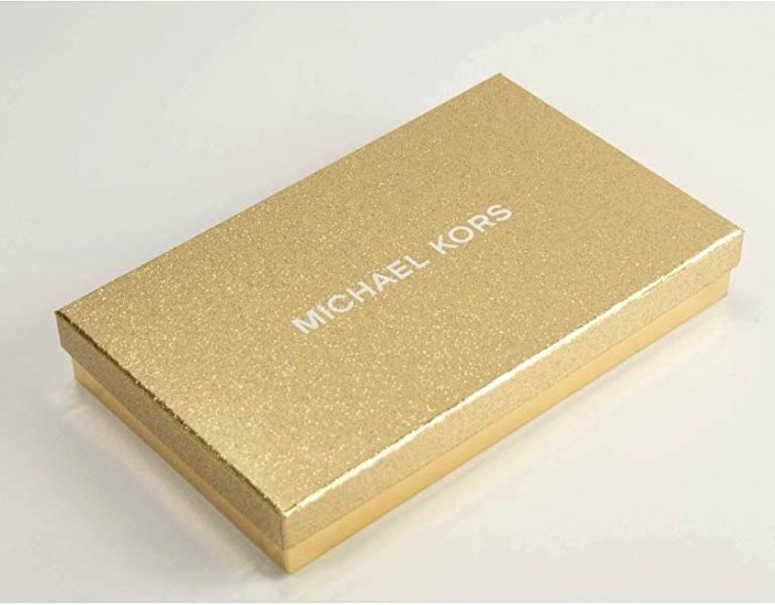 MICHAEL KORS （ 淡金色×金屬金色LOGO） 亮片 真皮防刮壓紋 拉鍊長夾  錢包 皮夾 附禮盒｜100%全新真品｜特價!