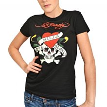 Ed Hardy 大愛殺 黑色 印花 LOGO 素面 短袖T 現貨  產地 墨西哥