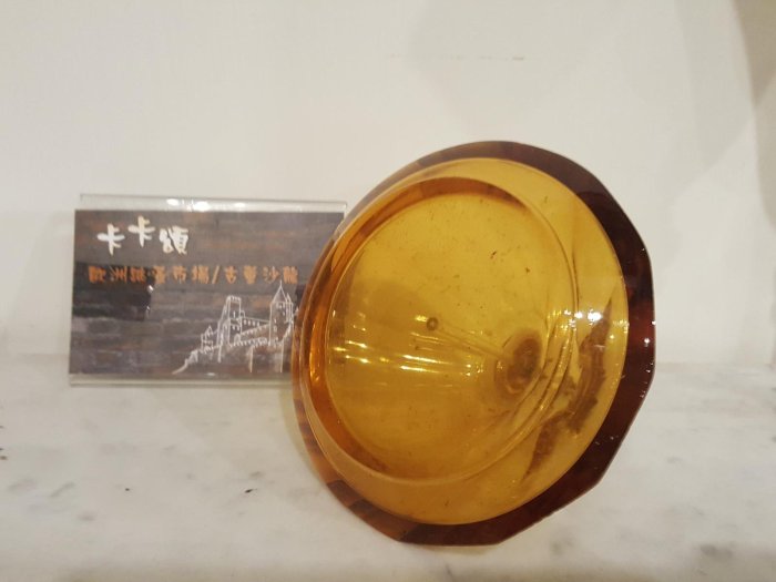 【卡卡頌 歐洲跳蚤市場/歐洲古董 】歐洲老件_法國 琥珀玻璃 香水瓶 玻璃瓶 g0331