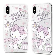 正版 Hello Kitty 空壓氣墊防摔水鑽保護軟殼-寵愛款 iPhone X