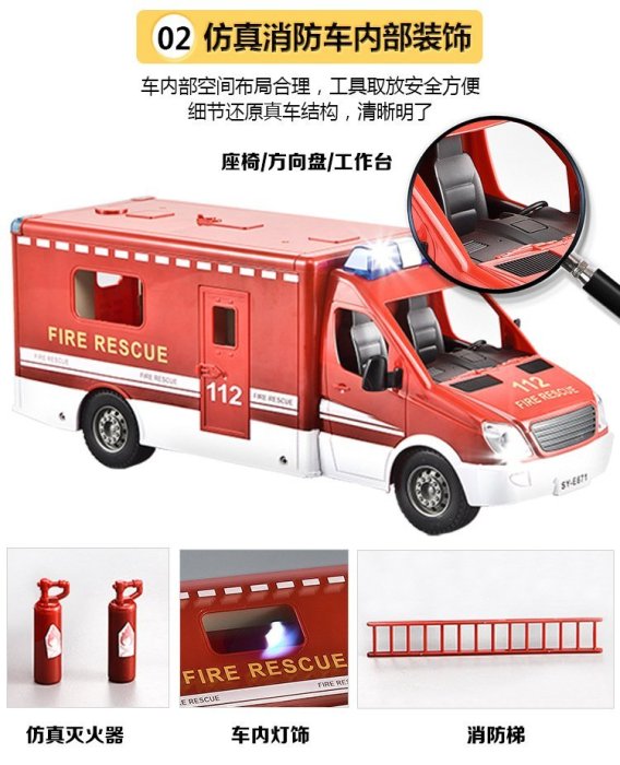 【傳說企業社】E671雙鷹1:18遙控車 消防車