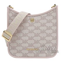 【茱麗葉精品】全新精品 MICHAEL KORS 專櫃商品 BRILEY MK織布印花斜背包.粉邊 現貨