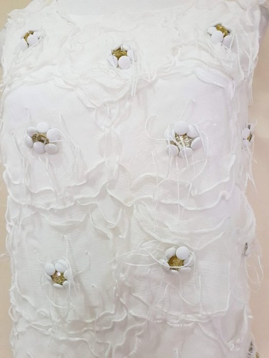 iROO 專櫃(100%蠶絲silk) 縫珠 立體花 超美 小禮服洋裝  胸42腰40