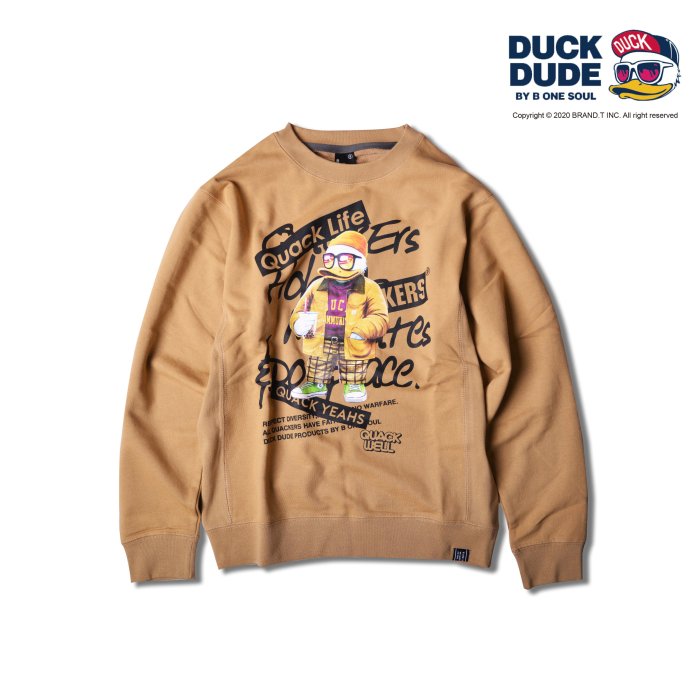 【Brand T】免運 達酷鴨 DUCK DUDE DUDE CREW 站立*鴨子*LOGO*大學T*衛衣*3色