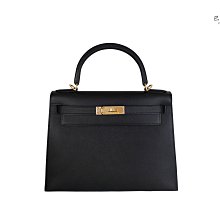 【巴黎站二手名牌專賣店】＊全新現貨＊HERMES 愛馬仕 真品＊U刻黑色EPSOM金釦KELLY28凱莉包