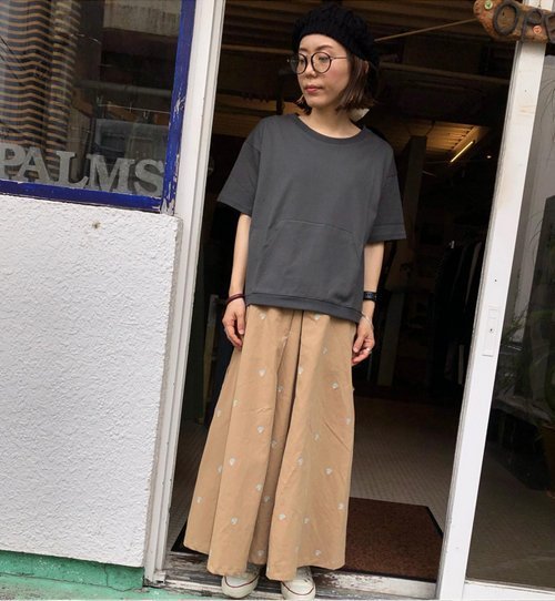 ｜The Dood Life｜日本 marble SUD EMBプチフラワー Box Skirt / 小花刺繍柄 摺邊長裙