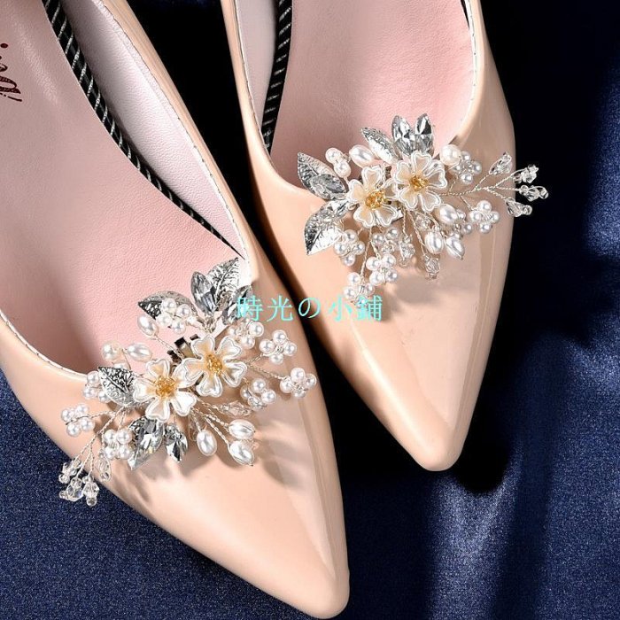 Moon Occident 美麗的裝飾鞋夾扣用於水鑽水晶花優雅的婚禮派對裝飾 Acc【滿299出貨】