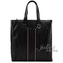 【茱麗葉精品】【全新精品】BALLY 6301432 ARIENN 浮雕LOGO小羊皮直式托特包.黑 現貨