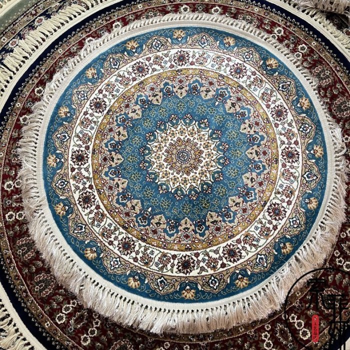 新疆機織混紡圓地毯客廳歐式地墊簡約現代臥室床邊圓形地毯腳墊~優惠價