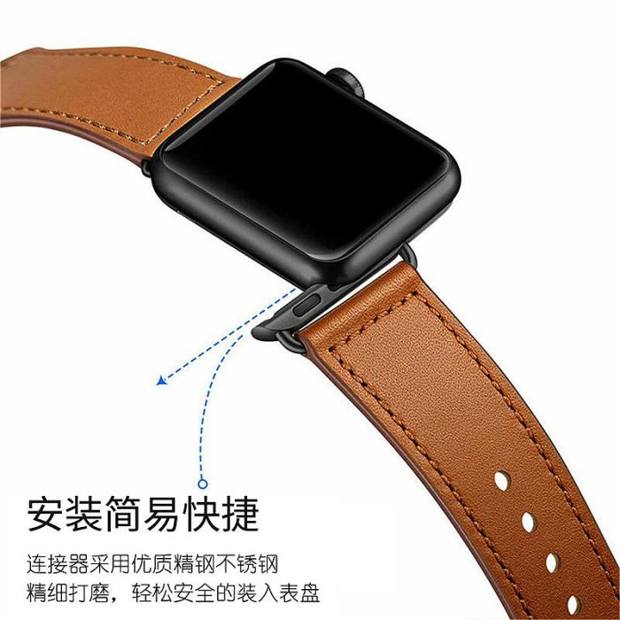 適用applewatch ultra蘋果手表S8真皮表帶ultra2反扣iwatch S7小眾SE創意6時尚5高級感4非原裝3配件