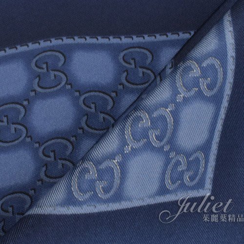【茱麗葉精品】全新精品GUCCI 391477 雙G緹花絲綢披肩方巾.深藍 預購