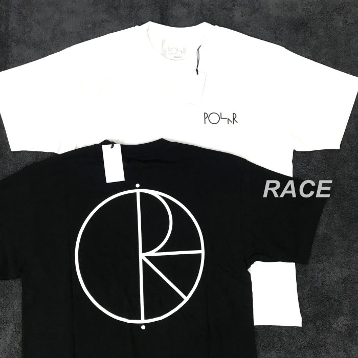 【RACE】POLAR SKATE CO. STROKE LOGO T-SHIRT T恤 短袖 基本款 瑞典 黑 白