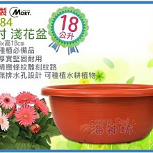 =海神坊=台灣製 MORY 00184 14吋淺花盆 圓型盆栽 花器 花藝 園藝造景 塑膠盆18L 36入2800元免運