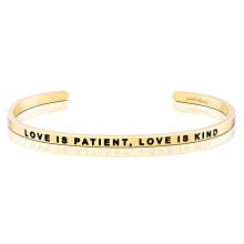 MANTRABAND Love is Patient Love is Kind 金色手環 愛是恆久忍耐又有恩慈