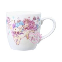 ♥小花花日本精品♥雙子星水彩畫風白底馬克杯水杯11194200