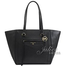 【茱麗葉精品】全新精品 MICHAEL KORS 專櫃商品 CARINE 素面荔枝紋肩背托特包.黑 大 現貨