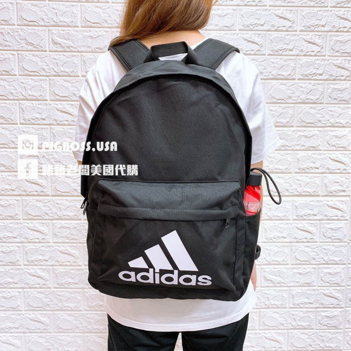 【豬豬老闆】ADIDAS LOGO 後背包 雙肩包 大LOGO 休閒 運動 訓練 男女款 黑FS8332 藍FT8762