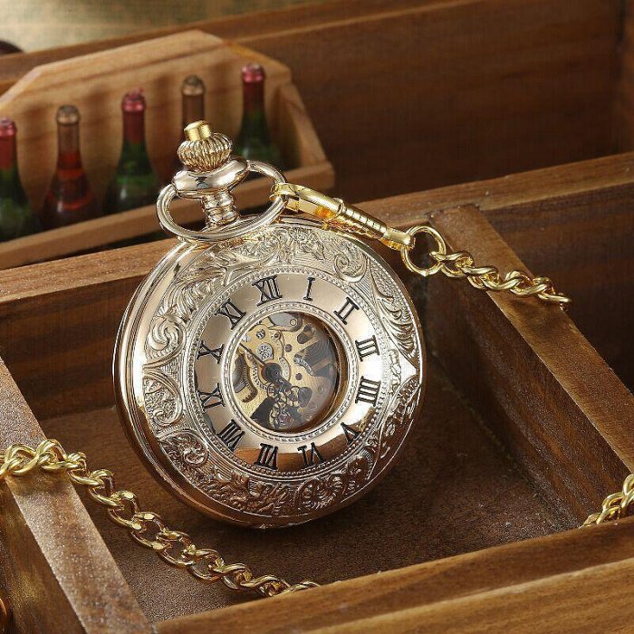 男士手錶 速賣通銀色雙開蓋雕花鏤空 機械懷錶復古 男女士學生禮品紀念懷錶